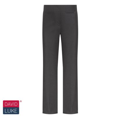 Junior Girls Black or Grey Eco Slim Fit Trousers with part elasticated waist